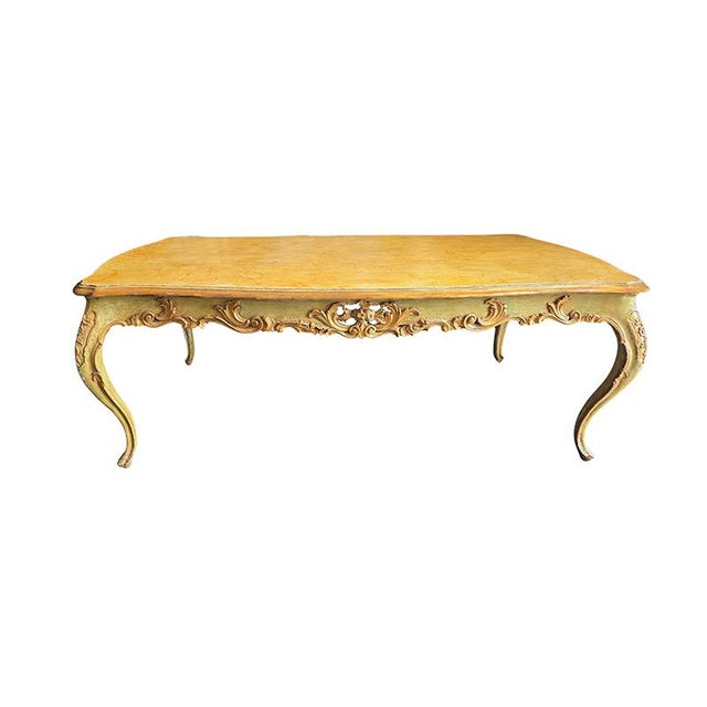 18th Century Lacquered and Gilded Wood Center Table, Italy, 1980s For Sale - Image 4 of 6