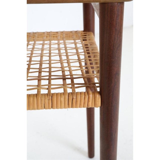 Mid-Century Danish Teak Nesting Tables with Rattan Shelves, 1960s, Set of 3 For Sale - Image 14 of 18