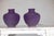 Pair of Purple Ceramic Vases with Glossy Finish and Rounded Bellies For Sale - Image 9 of 12