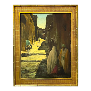 An Iranian Oil on Canvas Painting of Isfahan Street by Andro