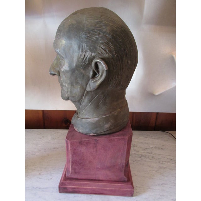 Traditional 1970s Life Sized Plaster Bust of a Gentleman by Noted Artist Anita Weschler For Sale - Image 3 of 13