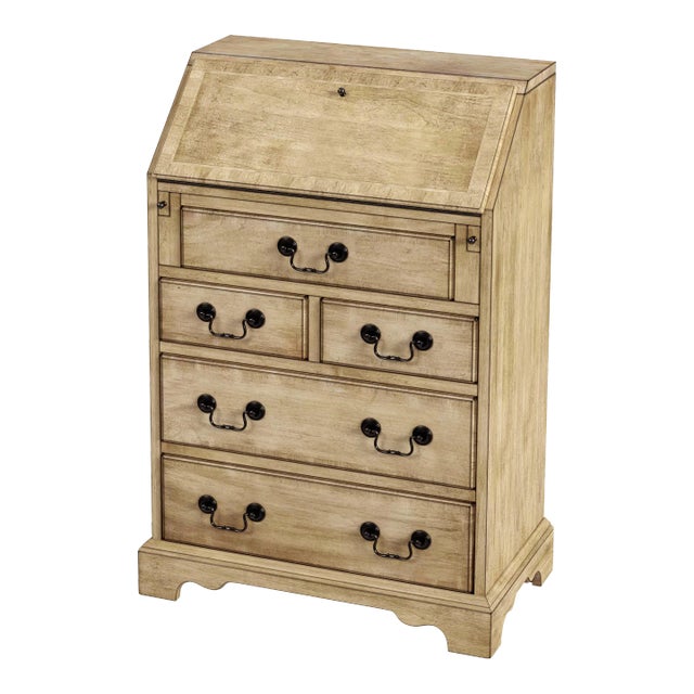Danforth 5 Drawer Secretary, Beige For Sale