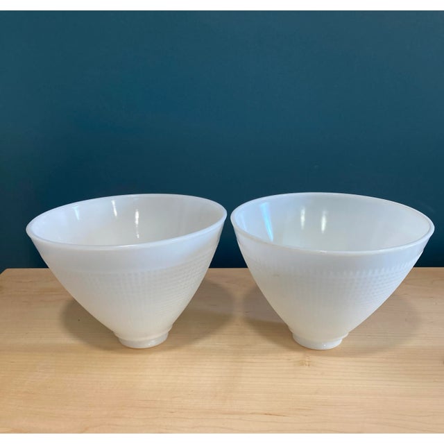 Early 20th Century Vintage Milk Glass Lamp Shade, Set of 2 For Sale - Image 5 of 5