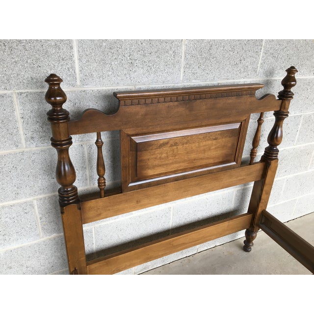 Ethan Allen Classic Manor Maple Twin Poster Bed (Finish 204) Chairish
