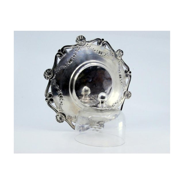Metal Butter Dish in Cut Silver and Lid with Cut Glass Knob For Sale - Image 7 of 8