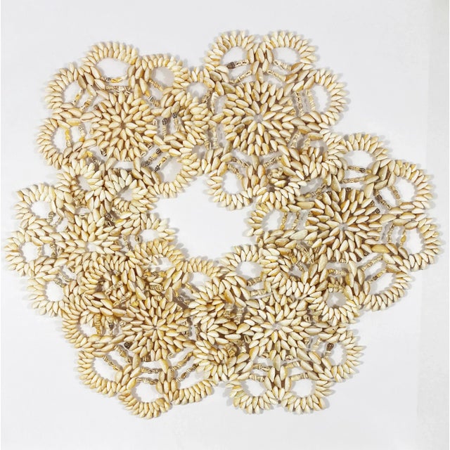 Boho Chic Late 20th Century Shell Placemats - Set of 6 For Sale - Image 3 of 5