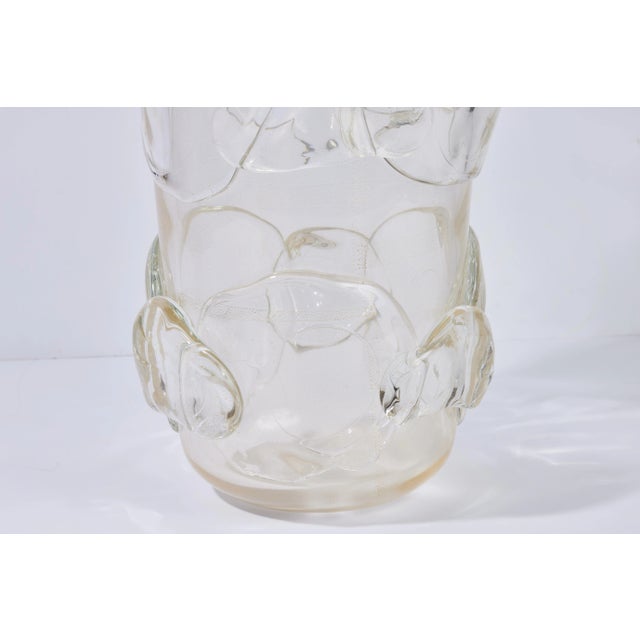 1950s Gold Flecked Murano Glass Vases - A Pair For Sale - Image 5 of 6