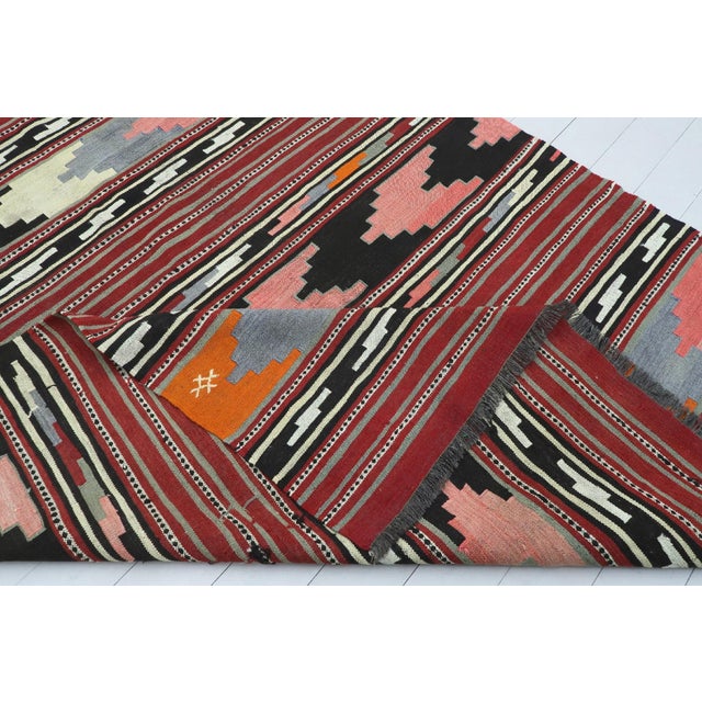 Mid 20th Century Anatolian Turkish Kilim Rug-6′8″ × 13′3″ For Sale - Image 12 of 13