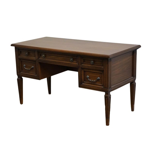Mount Airy Furniture Company Mount Airy Solid Cherry Italian Provincial Style 54" Writing Desk For Sale - Image 4 of 12