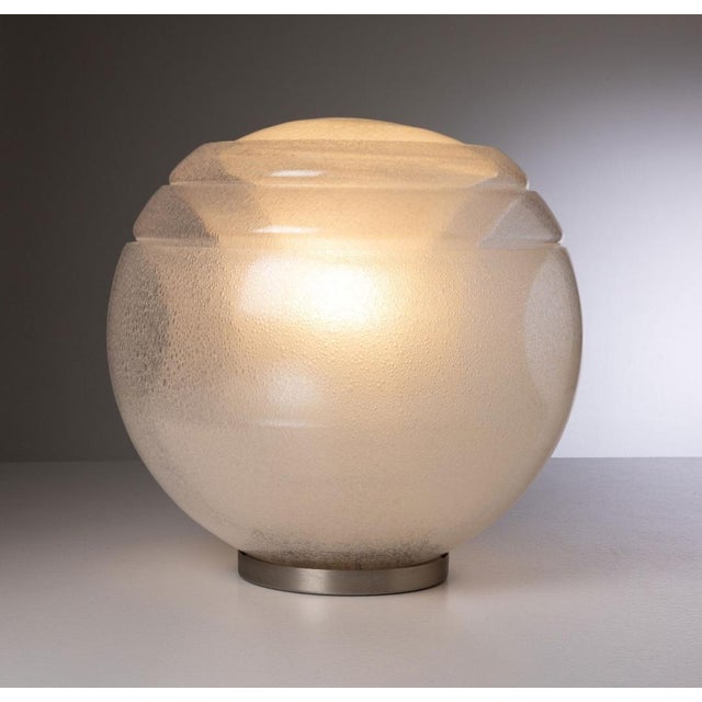 Sfera LT328 Table Lamp in Pulegoso Murano Glass by Carlo Nason for Mazzega, 1980s For Sale - Image 6 of 6