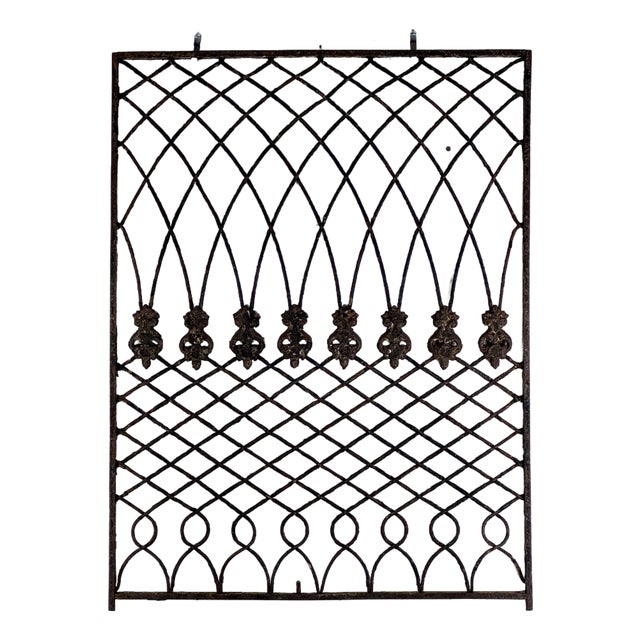 Early 20th Century Architectural Salvage New York City Metal Window Grate in Multi Design Bent Wires For Sale