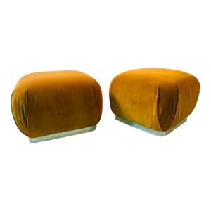 1980s Modern Souffle Stools in the Manner of Karl Springer - A Pair