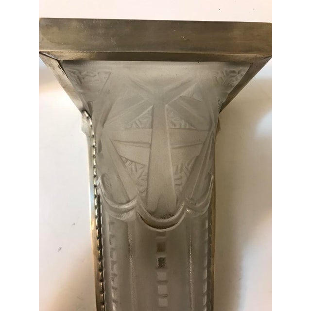 Geometric French Art Deco Wall Sconces - a Pair For Sale - Image 4 of 13