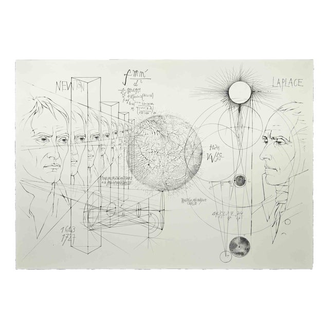 Pierre Yves Tremois, Newton, Laplace, Etching, 1955 For Sale
