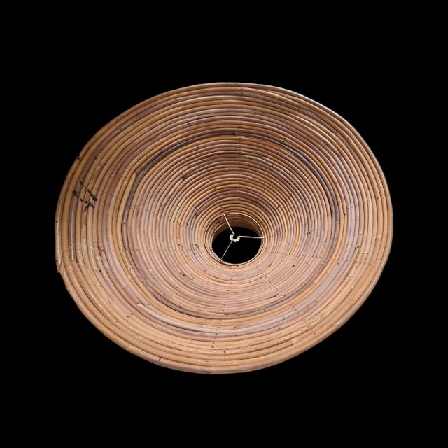 Mid 20th Century Mid 20th Century Monumental Coastal Pencil Reed Table Lamp Shade For Sale - Image 5 of 8