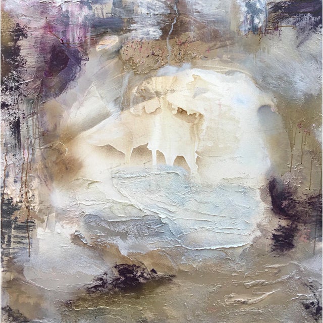 Metal "Portal (#5 in Series)" Original Abstract Modern Art Metallic Landscape Painting For Sale - Image 7 of 7