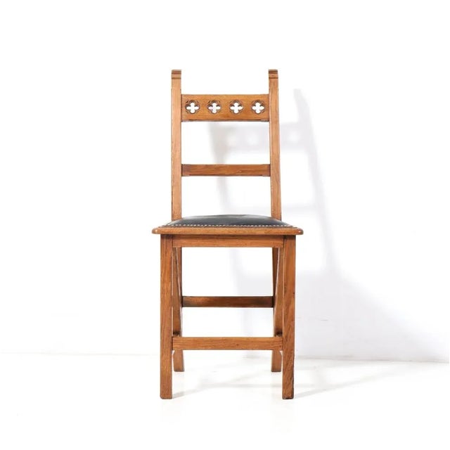 Amazing and rare Arts & Crafts Art Nouveau side chair. Design by Hendrik Petrus Berlage. Striking Dutch design from the...