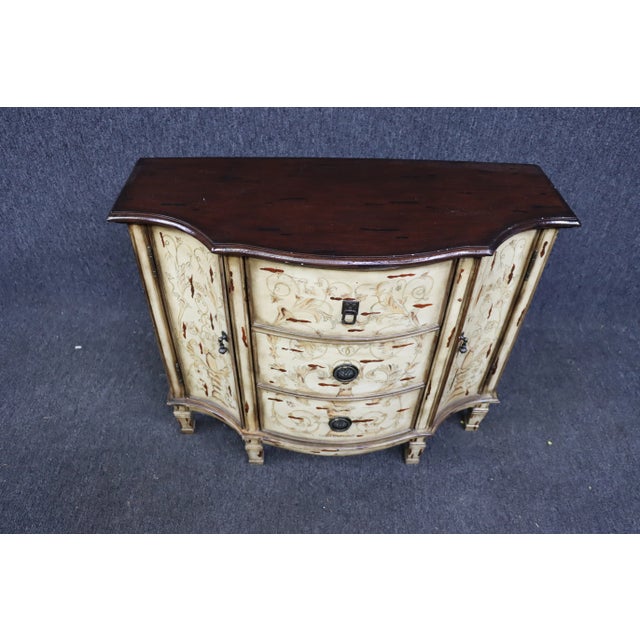 Italian Italian Style Cream Decorated Commode For Sale - Image 3 of 8