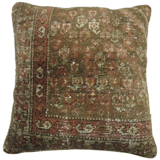 Pillow made from a Persian Malayer rug. 17'' x 17''