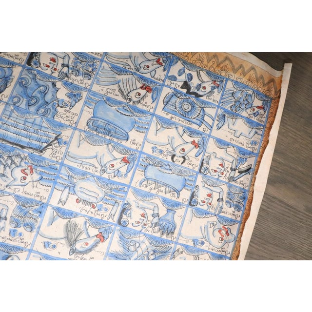Burmese Hand painted Textile rug no. j4731 For Sale - Image 4 of 6