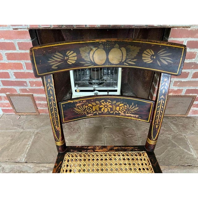 19th Century 19th Century Antique American Paint-Decorated Cane Seat Side Chair For Sale - Image 5 of 10