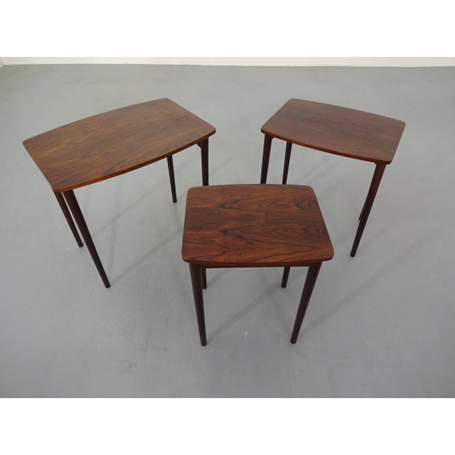 Danish Rosewood Nesting Tables, 1960s, Set of 3 For Sale - Image 6 of 18