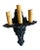 American Pair Large Triple Candle Wall Sconces in Black Paints With Beautiful Cast Detail, Circa 1910 For Sale - Image 3 of 6