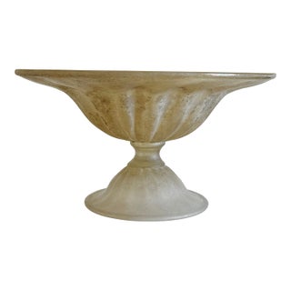 Mid 20th Century Italian Scavo Glass Compote For Sale
