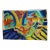 Vintage Whimsical Colorful Abstract Floral Geometric Original Watercolor Signed Vicki Silva For Sale