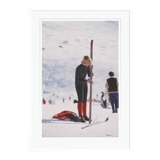 Verbier Skier 1964 by Slim Aarons White Framed C Print For Sale