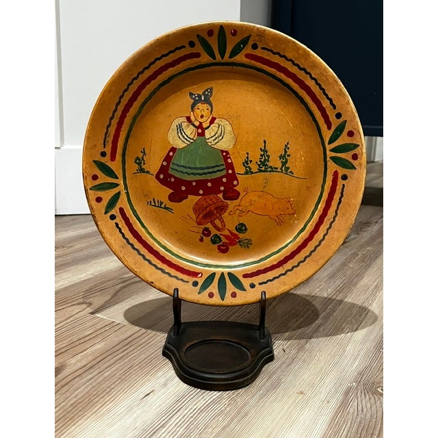 Mid-Century Modern Vintage Continental Studios Hollywood Folk Art Decorative Plate For Sale - Image 3 of 6