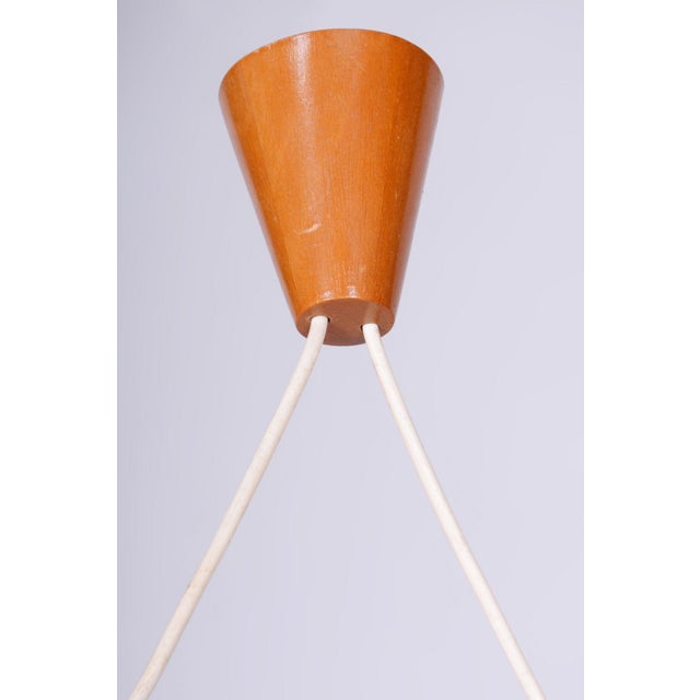 Mid-Century Chandelier in Beech and Glass from Dřevo Humpolec, Czech, 1950s For Sale - Image 4 of 11