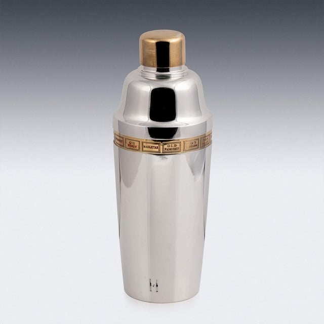 20th Century English Silver-Plated Recipe Cocktail Shaker, 1930s For Sale - Image 3 of 11