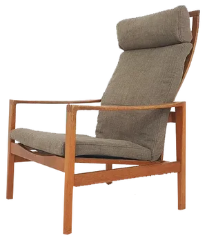 Mid-Century Oak High Back Lounge Chair attributed to Hartmut Lohmeyer for Wilkhahn, Germany, 1960s