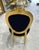 Rococo Rococo Black Velvet Accent Chair With Luxurious Gold Leaf Details For Sale - Image 3 of 8