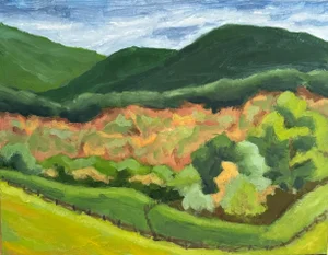 "Fields at Ft. Lewis, Bath County Va" Contemporary Landscape Painting by Teresa DiMarco