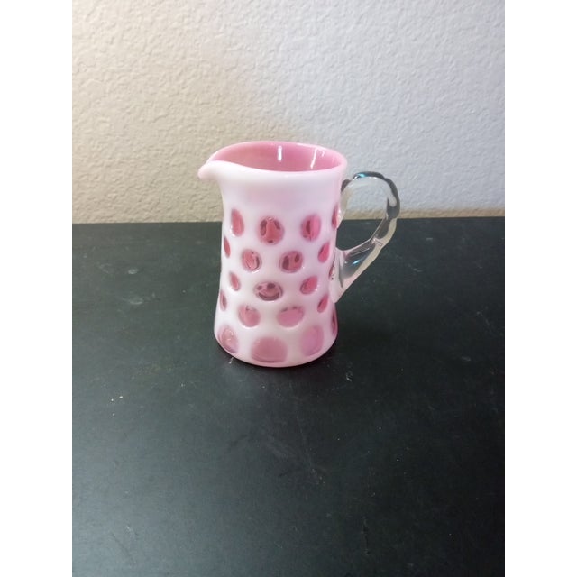 1960s 1960s Fenton Pink Coin Dot Glass Mini Pitcher Vase For Sale - Image 5 of 5