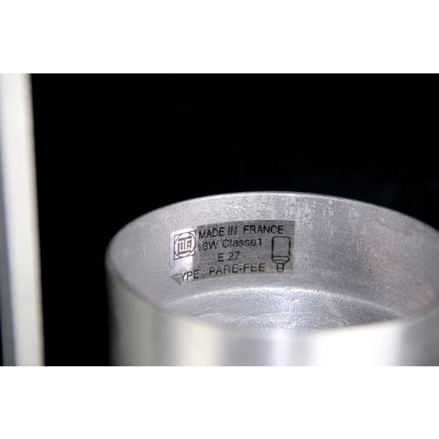 Silver Mazda & Lita by Jacques Biny, Solid Aluminium Wall Lamps, Mid-Century France - a Pair For Sale - Image 8 of 10