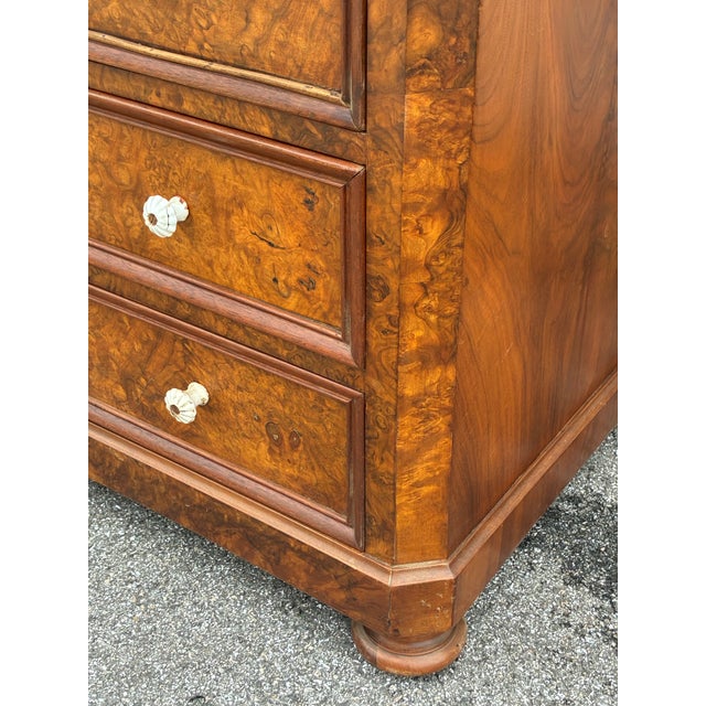 1900 - 1909 Walnut Chest of Five Drawers For Sale - Image 5 of 18