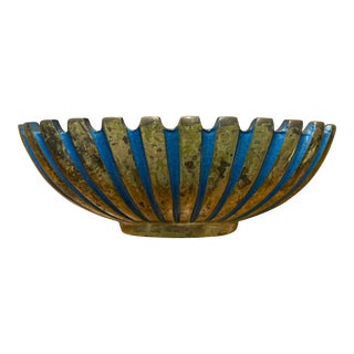 1950s Pal-Bell Cast Bronze & Enameled Maurice Ascalon Israel Bowl For Sale