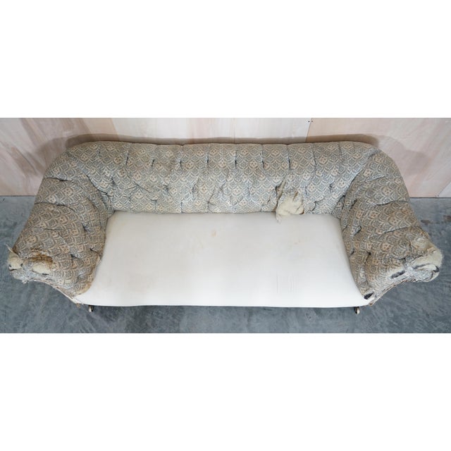 Antique Victorian Chesterfield Sofa with Ticking Fabric from Howard & Sons For Sale - Image 9 of 18