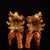 Mid 20th Century Pair of Gilt Cloisonne Enamel Qilin Figures – 7.9" Mythical Beast Statues For Sale - Image 4 of 9
