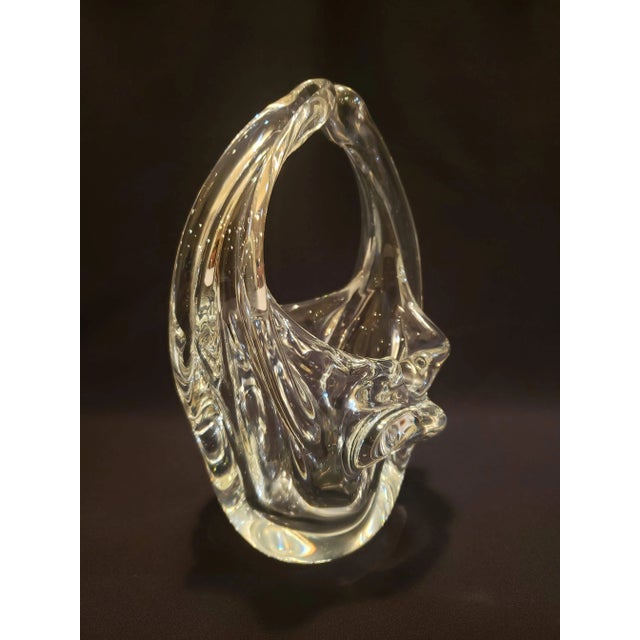 Stunning Italian Mid-Century Modern handblown glass decorative piece in the style of Art Vannes. This eye-catching clear...