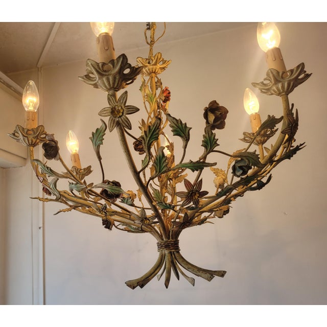 Vintage Chandelier in Metal For Sale - Image 10 of 11
