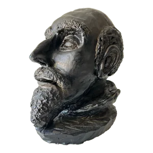 Mid 20th Century Vintage Shakespearean Clay Sculptural Bust, Signed