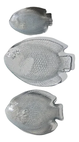 Vintage Fish Service from Arcoroc, France, 1970s, Set of 9