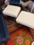 Custom Made Acrylic and Woven Cream Upholstered Ottomans a Pair For Sale In Miami - Image 6 of 9