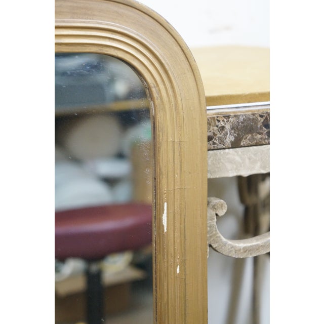 Antique French Louis XVI Neoclassical Laurel Wreath Gold Gesso Mirror 29" For Sale - Image 4 of 11