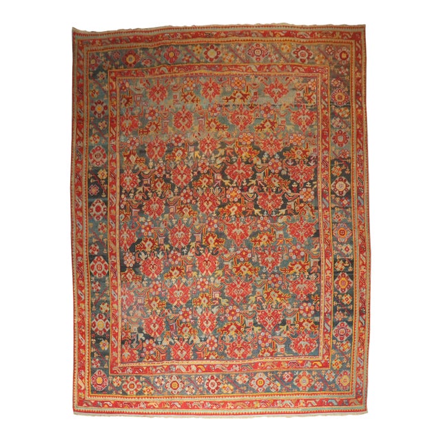 Antique Zabihi Collection Turkish Oushak Room Rug - 9'6" x 12'10" For Sale
