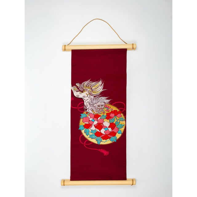 Japanese Ceremonial Silk Wall Tapestry by Renaras For Sale - Image 4 of 4